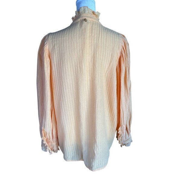 Antik Batik Yvonne Blouse Large Top Mango Victorian-inspired Puffy Sleeves Ruffl - Picture 7 of 13